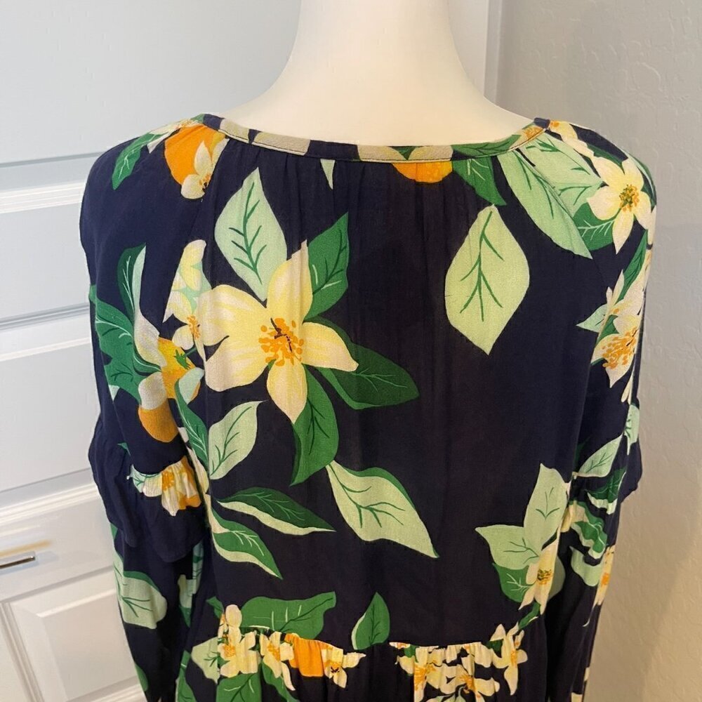Old Navy Babydoll Peasant Top in Blue Floral - Size Medium - NWOT (326) - Picture 8 of 12